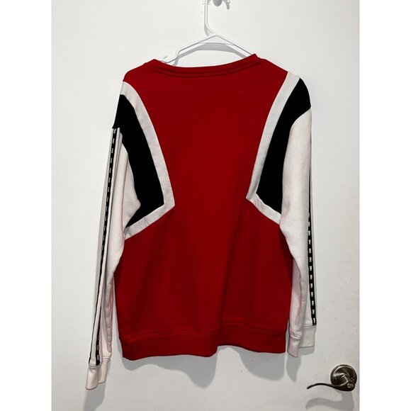 Pink Victorias Secret Red White Colorblock Long Sleeve Crewneck Women's Sweatshi - Picture 4 of 6
